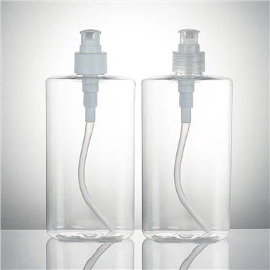 PET Clear Flat Shape Hand Sanitizer Bottle
