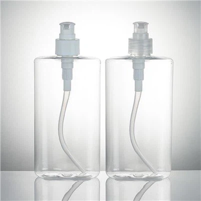 PET Clear Flat Shape Hand Sanitizer Bottle